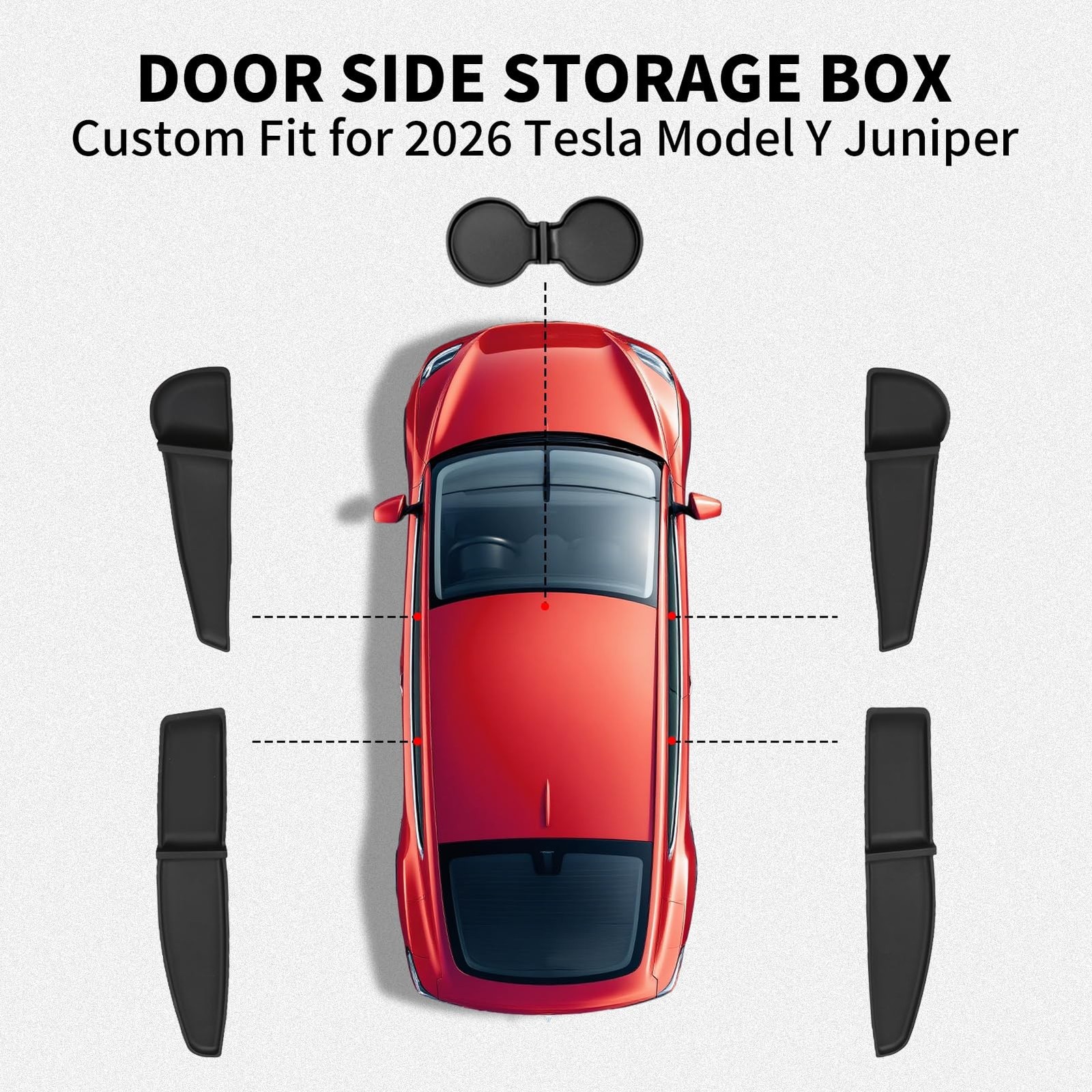 Tesla Model Y Juniper Accessories 2026, 5-Pack Door Side Storage Box & Cup Ho…