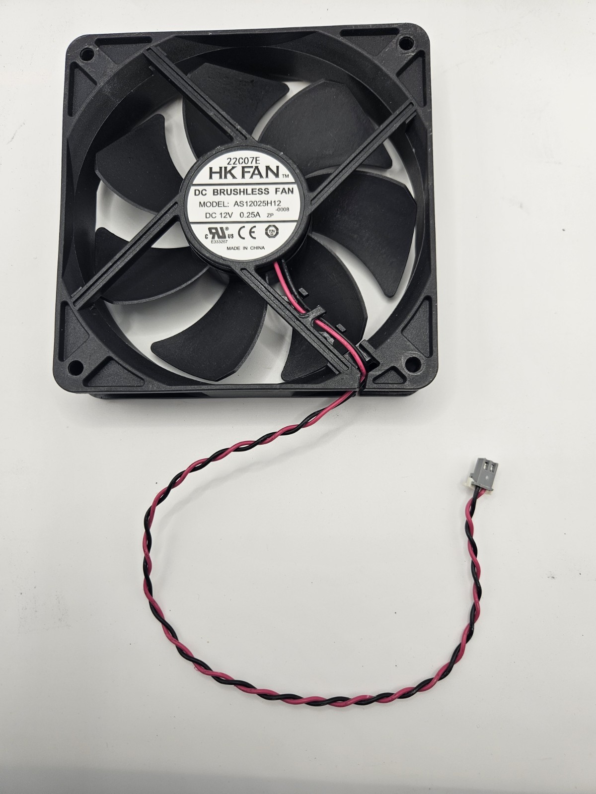 1 PCS HK FAN Fan AS12025H12 DC12V 0.25A 12025 12CM 2-wire cooling fan