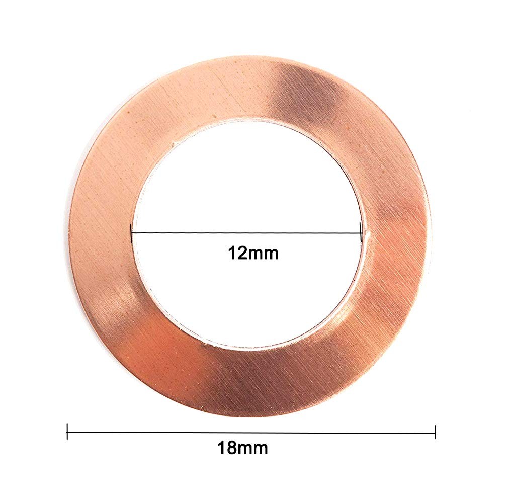 YXQ 12x18x1.5mm Copper Crush Washer Flat Ring Seal Gasket Fitting