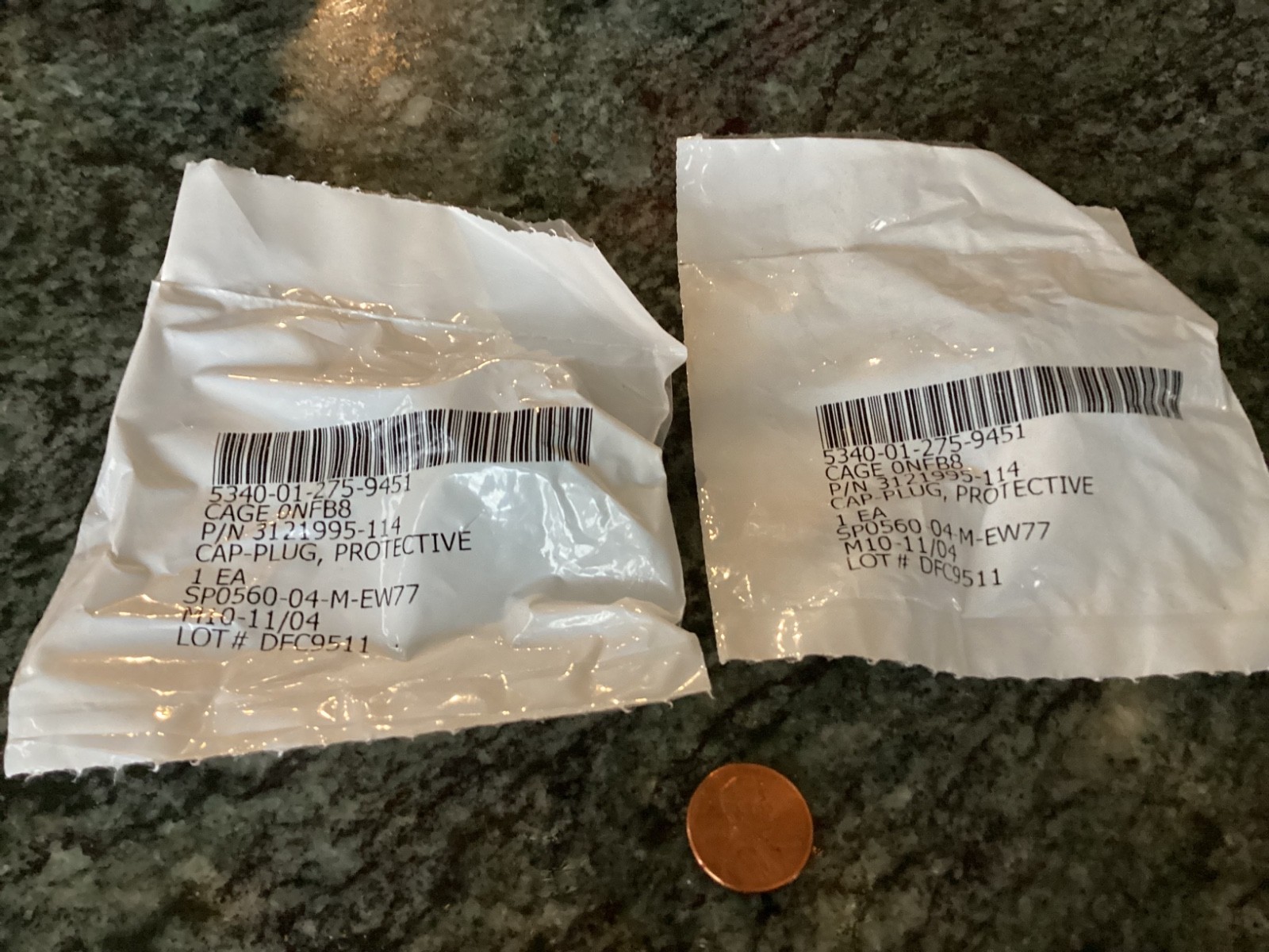 two black PMI erie PA protective covered mushroom cap MS90376-14Y YP-7/8