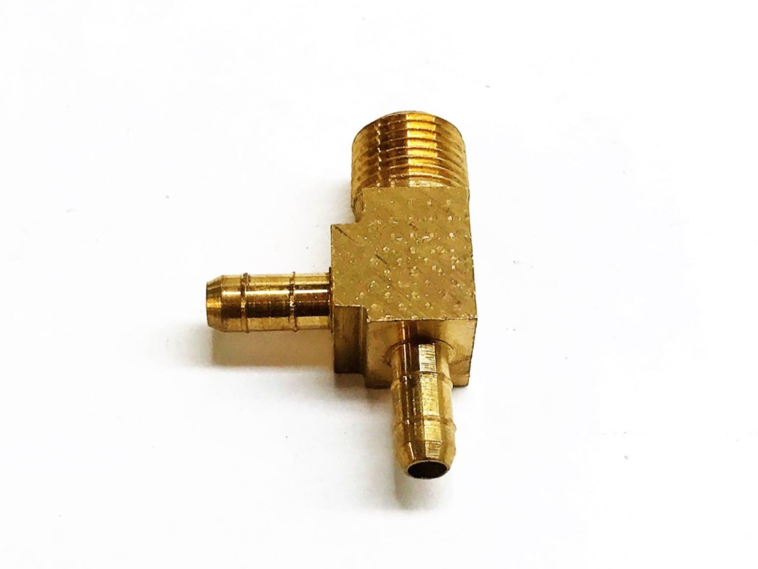 Parker 0.17″ Barb x 0.17″ Barb x 1/8″ MNPT Brass Male Tee 231-4-2 [Lot of 4] NOS