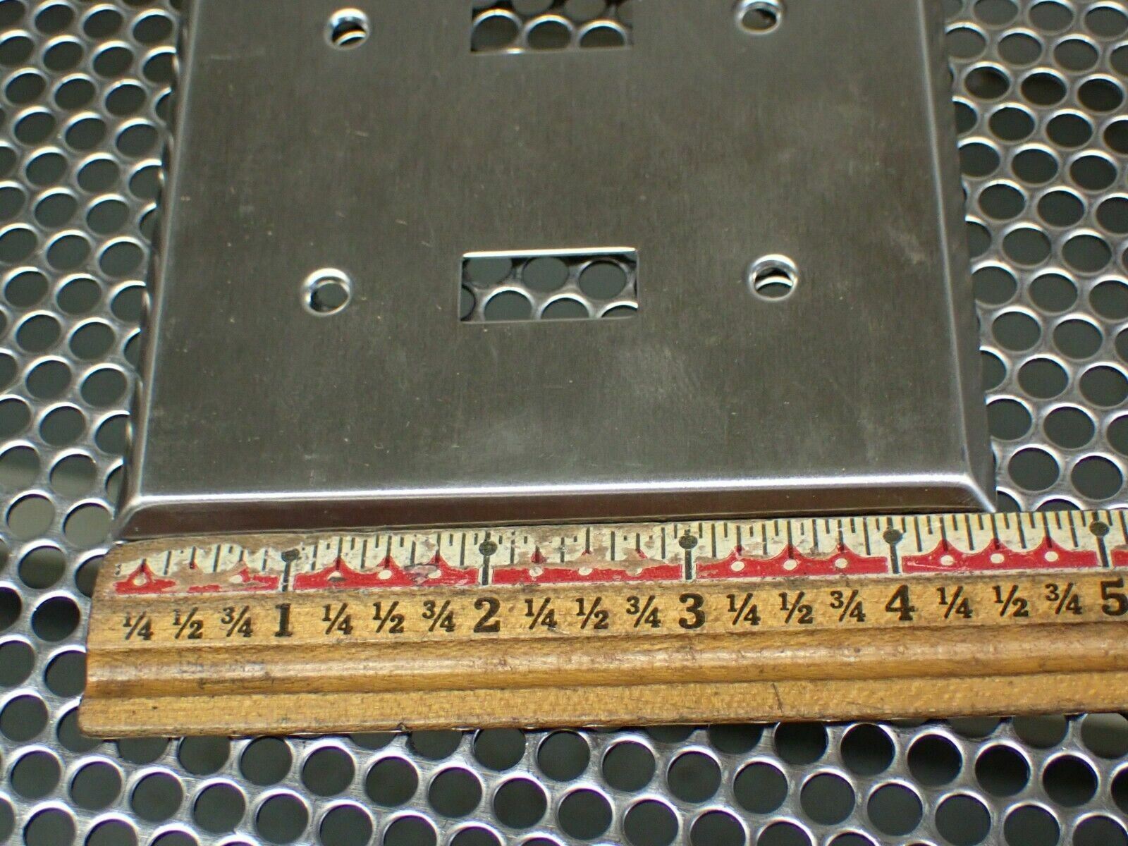 Metal 4 Switch Cover Plates 4-1/2″ x 8-1/4″ New Old Stock (Lot of 8)