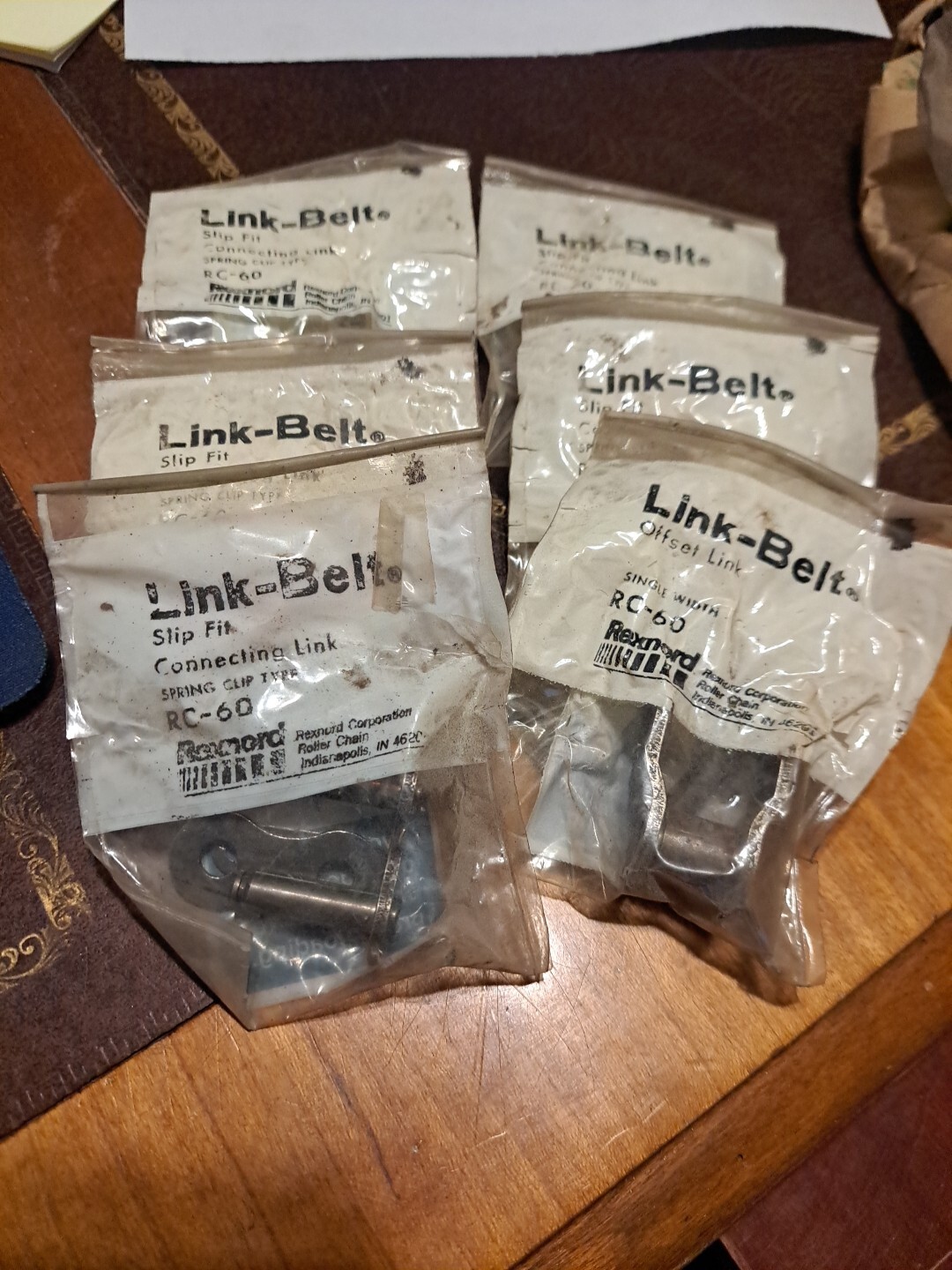 6 packs LINK-BELT RC-60 SLIP FIT CONNECTING LINK