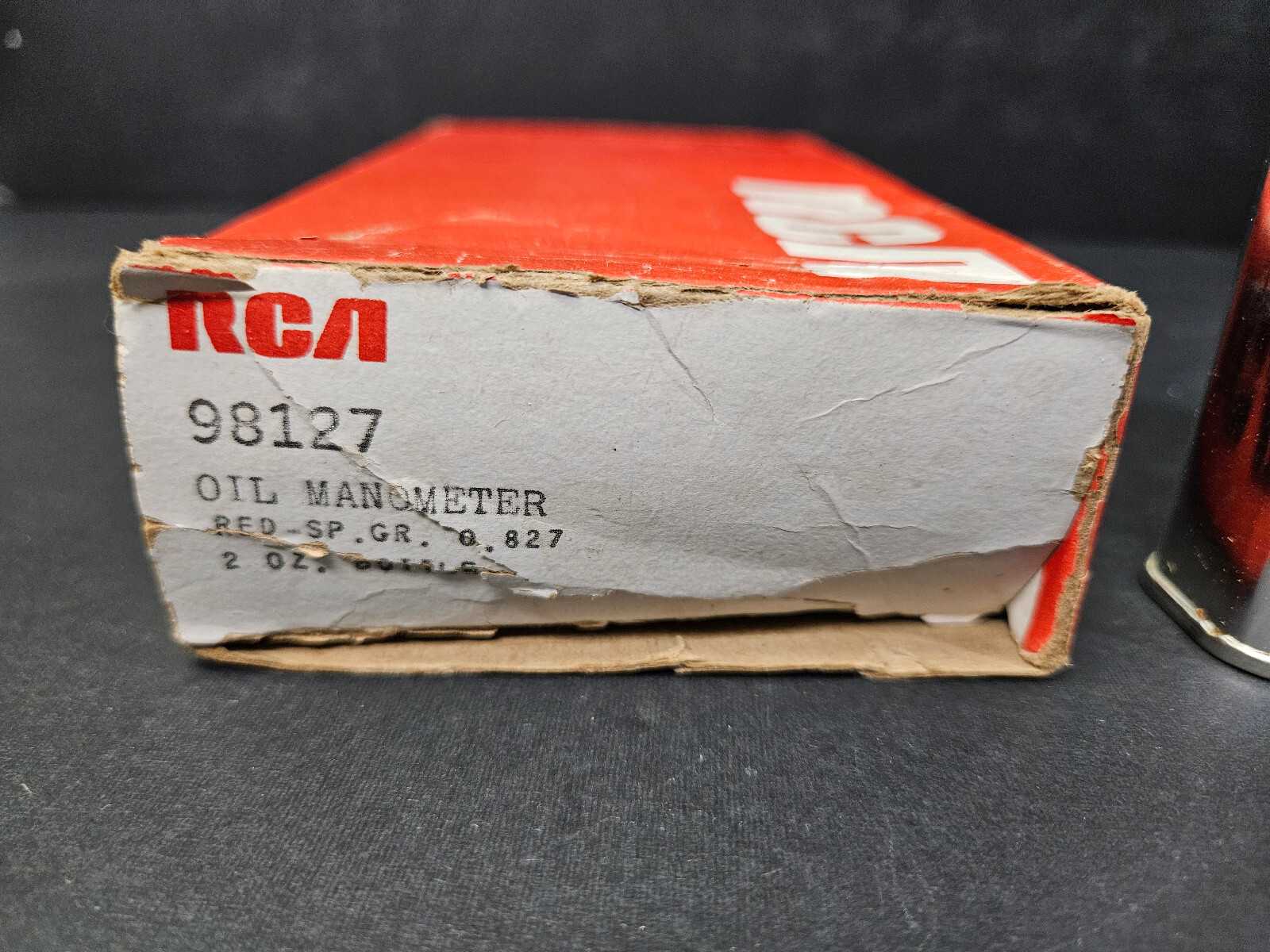 NOS RCA 98027 Manometer RED SP GR Oil Meriam 827 8 oz Tin with box RARE