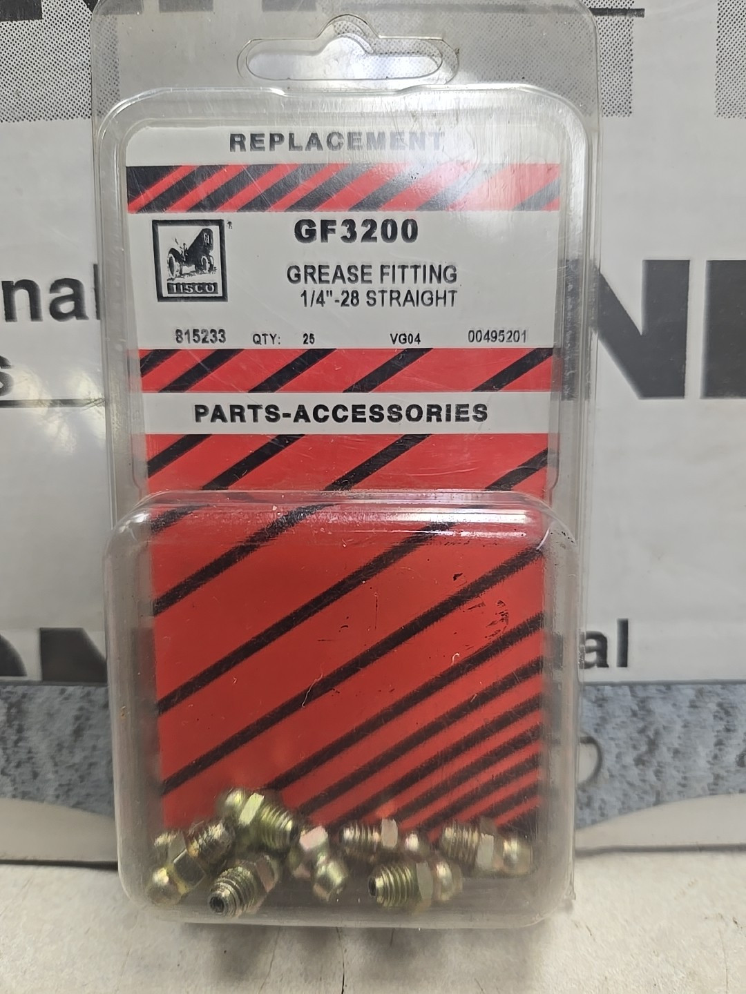 GF3200 NEW GREASE FITTING 1/4″-28 Straight Lot Of 8 For Tractors Free Shipping!