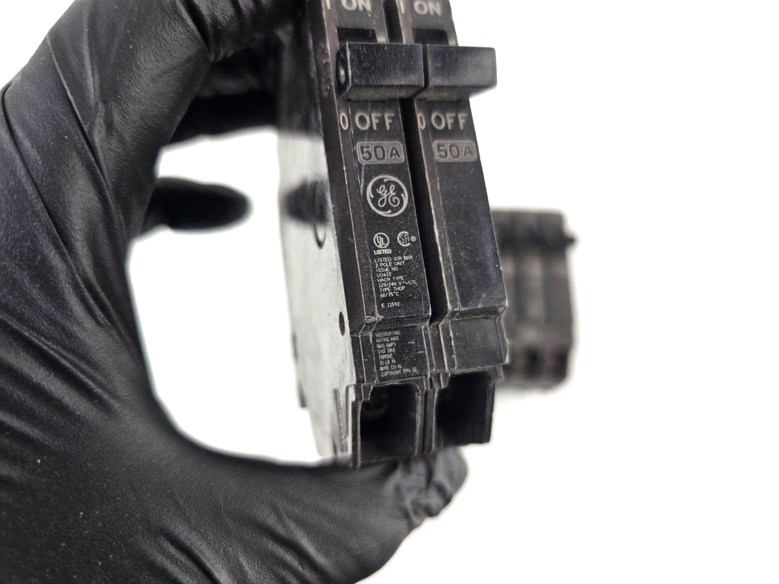 Used 4pcs GE General Electric THQP250 50 Amp 2 Pole 240V Tandem Circuit Breaker