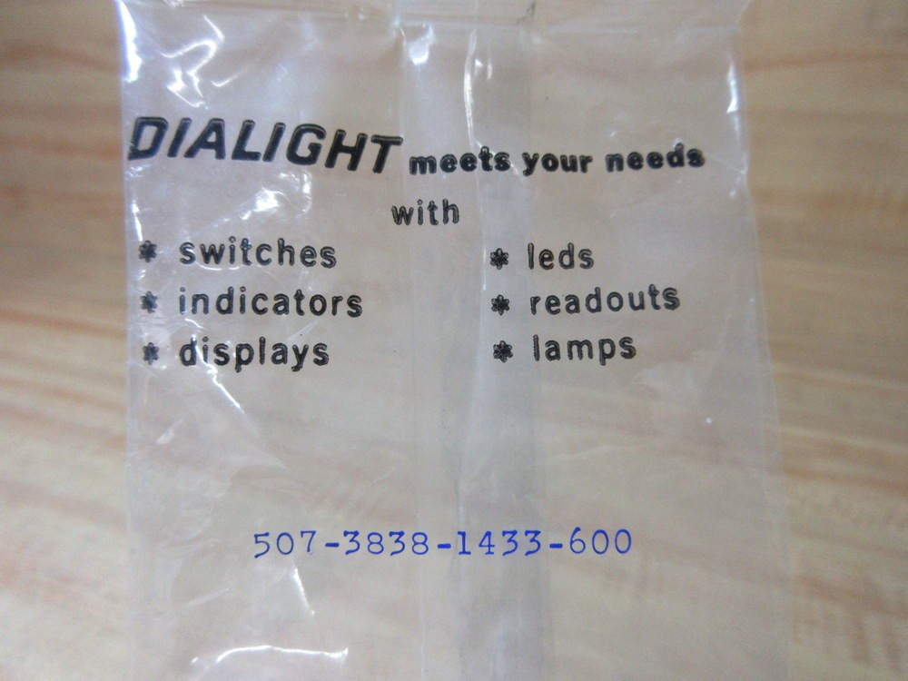 Dialco 507-383-1433-600 Dialight Amber Indicator Light 507-383 (Pack of 5)