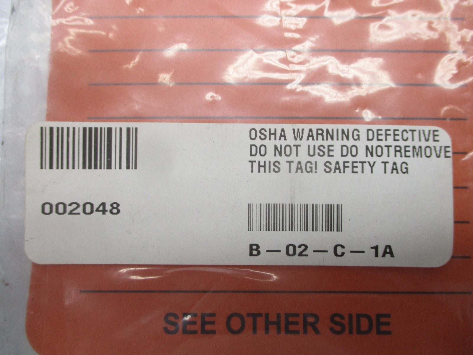 INDUSTRIAL SPARE 002048 B-02-C-1A SAFETY TAG LOT OF 10 NSNP