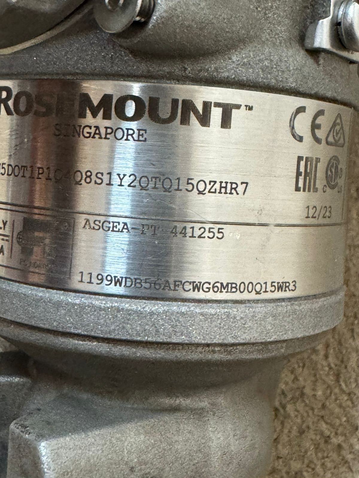 Rosemount / Pressure Transmitter / 3051TG4 / WP 3705PSI-256BAR / Cal. 0-235BAR G