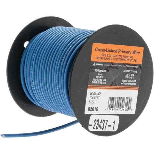 EastPenn -23438 16 AWG, 100′ OAL, Hook Up Wire Blue Polyethylene Jacket