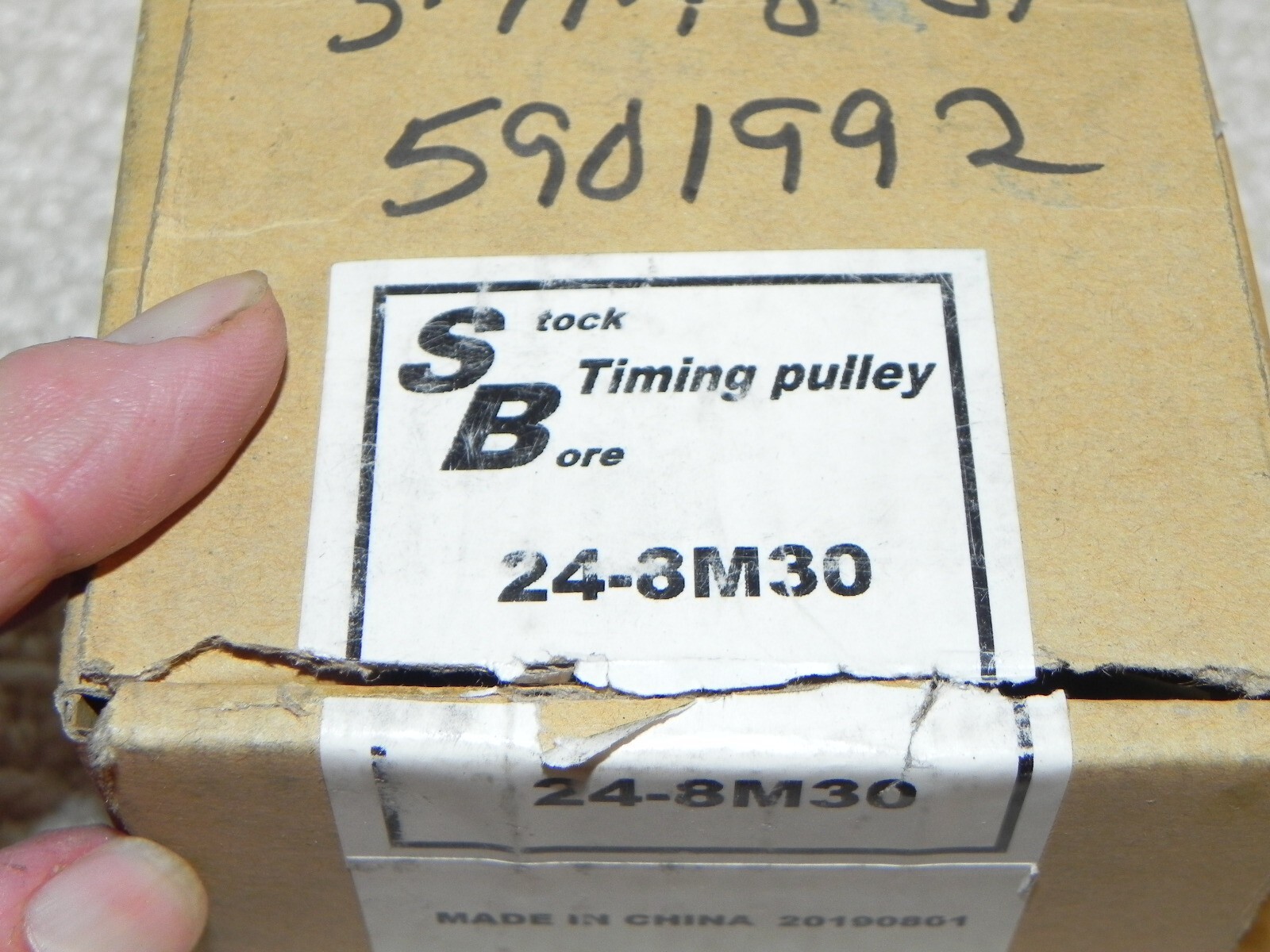 Stock Bore Timing Pulley 24-8M30 Steel MPB Bore = 12m 24 teeth