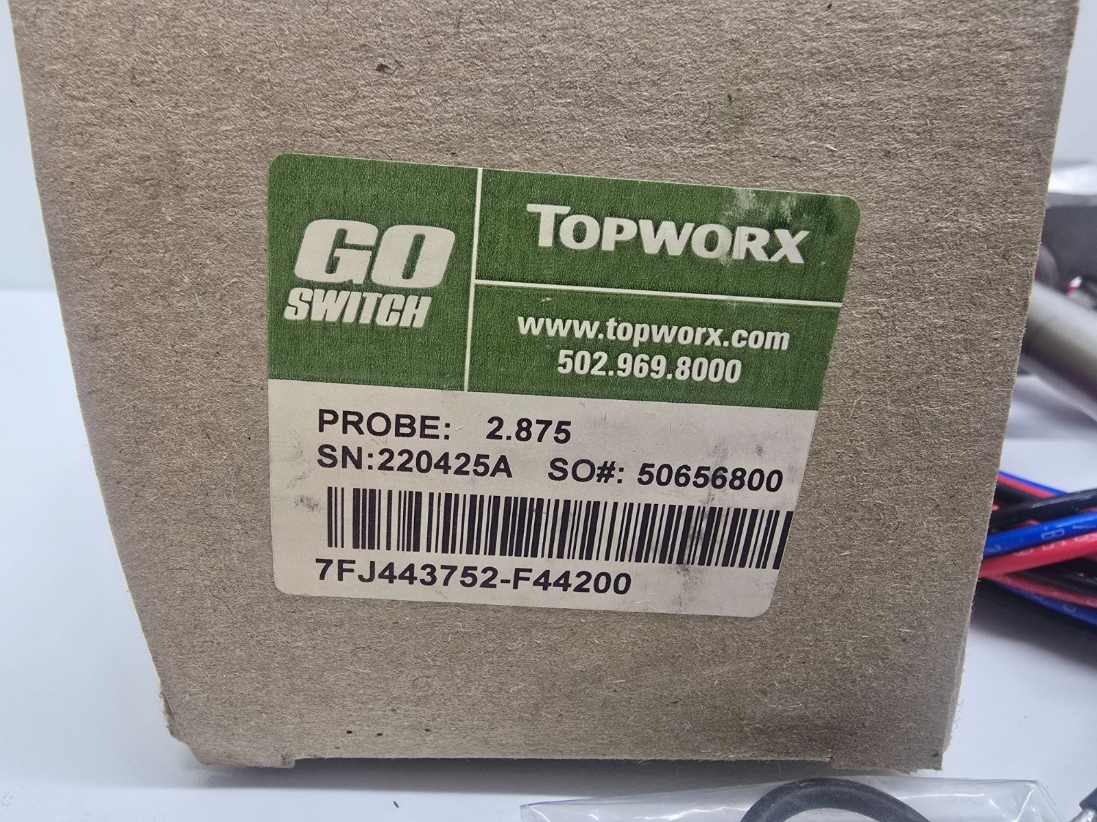 NEW IN BOX! TOPWORX GO SWITCH 2.875 PROBE PROXIMITY SWITCH 7FJ443752-F44200