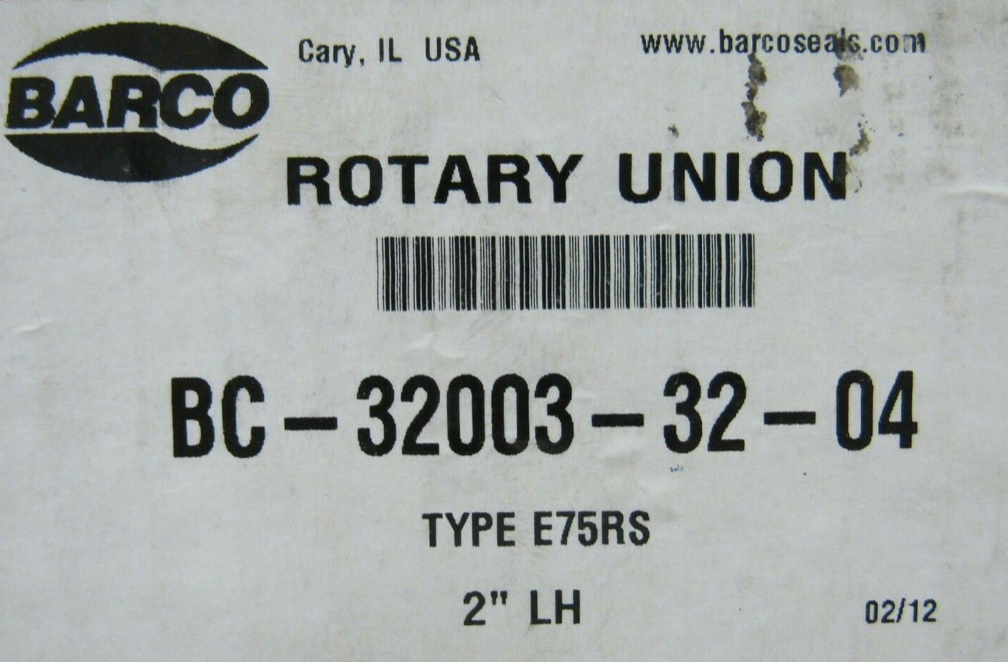 NEW BARCO BC-32003-32-04 ROTARY JOINT BC320033204 2″ TYPE E75RS LH