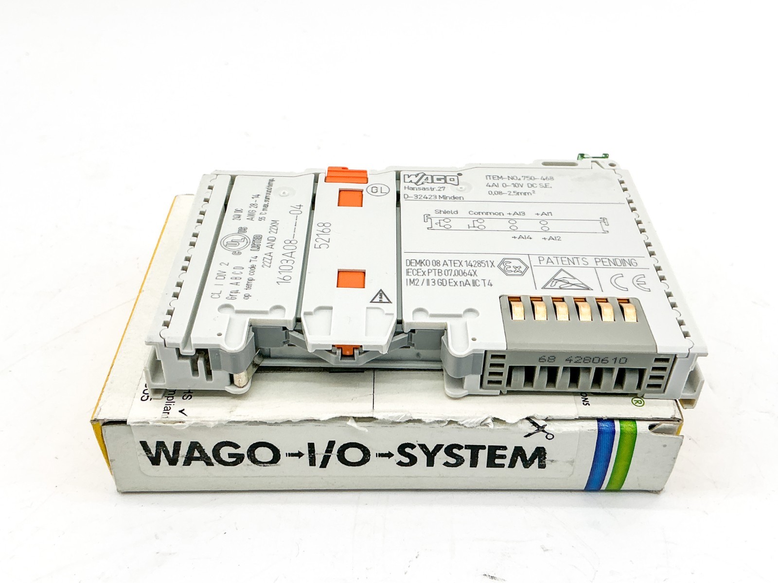 New Wago 750-468 4-Channel Analog Input Module 4AI 0-10VDC 24VDC