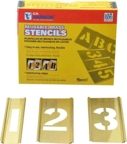 CH Hanson (10011) 2″ Brass Stencil Set, 15 Piece Set