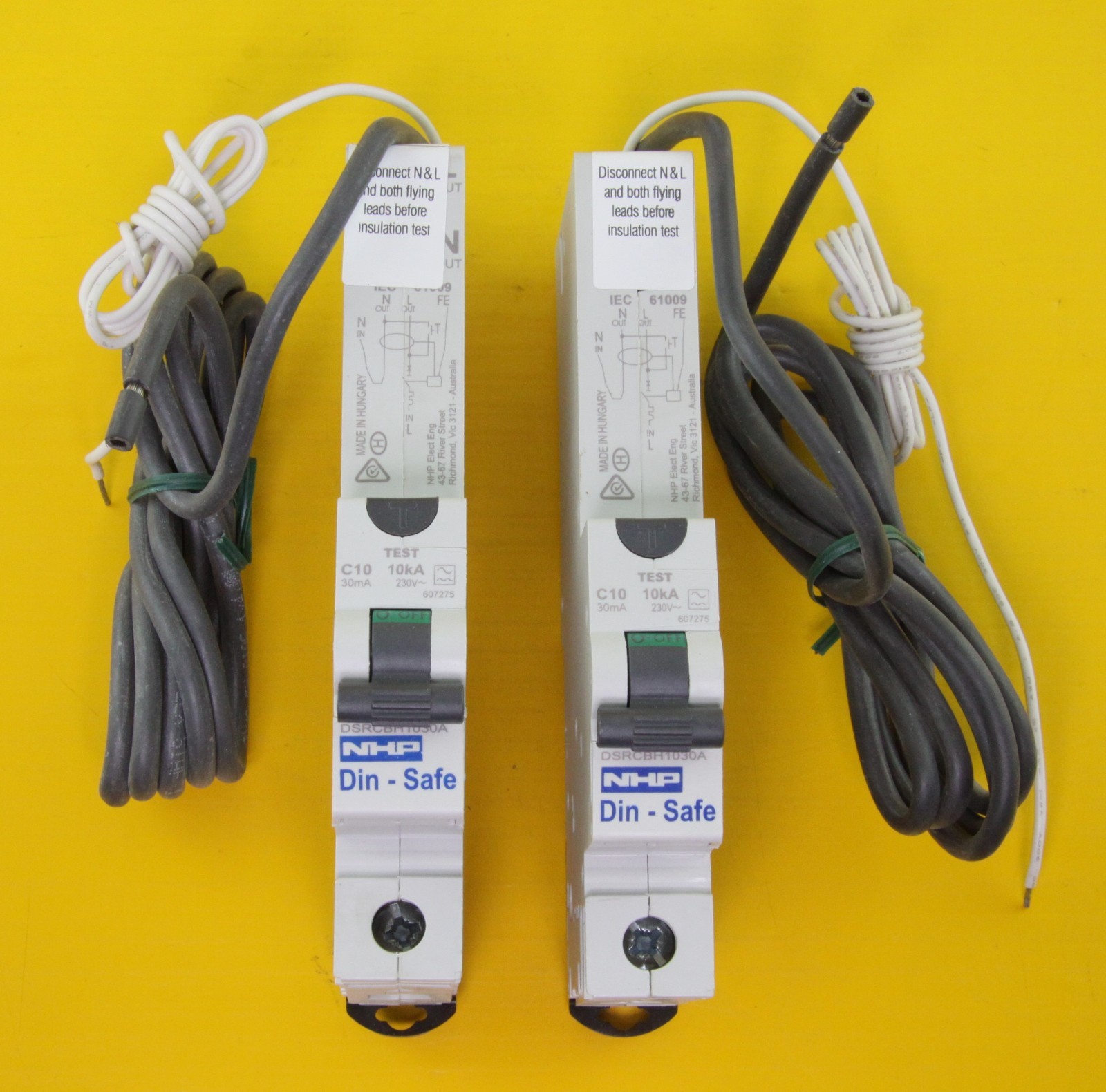 (2 Pack) NHP DSRCBH1030A RCBO MCB/RCD , 10A , 1P+N , 10kA , C , 240VAC , Type A