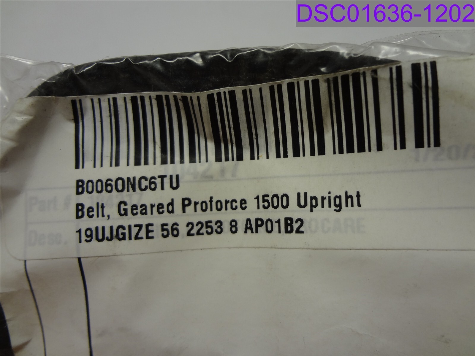 Qty = 3: Belt, Geared Proforce 1500 Upright 19UJGIZE 56 2253 8 AP01B2