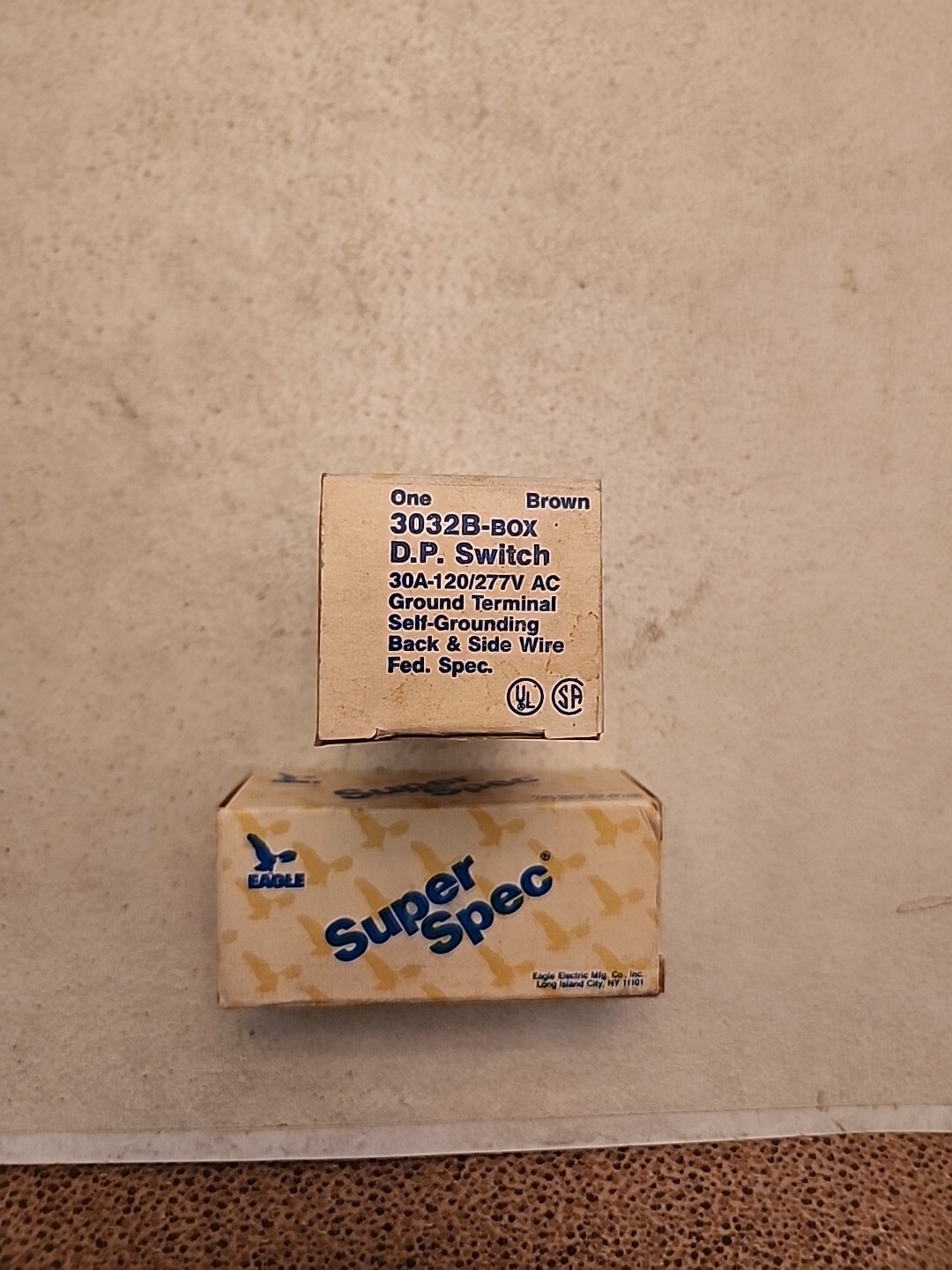 Lot of (2) Eagle Super Spec 3032B-Box Brown DP Toggle Switch – NEW IN BOX