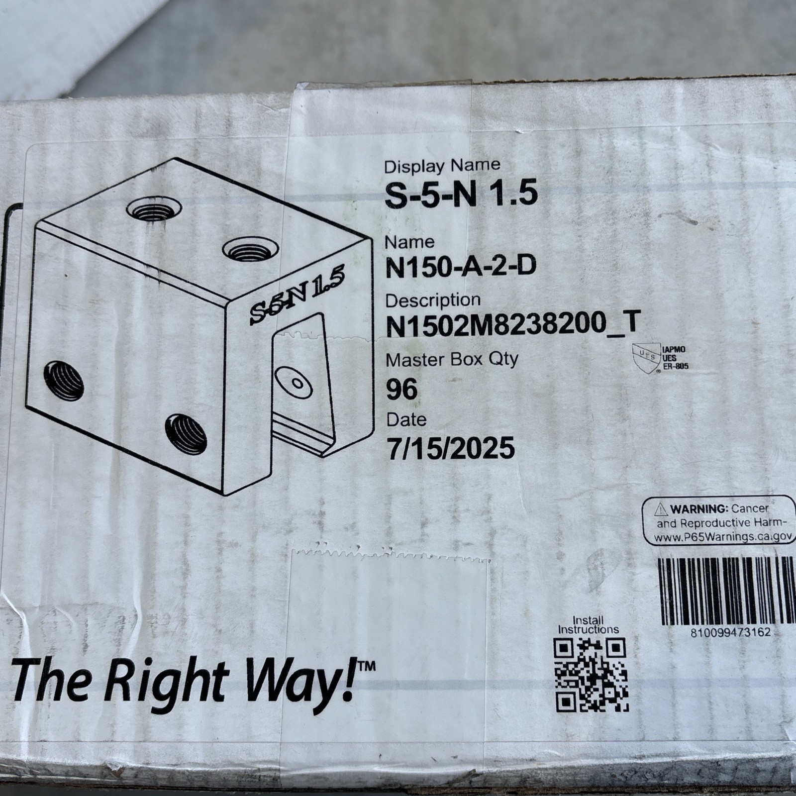 S-5! S-5-N 1.5 Standing Seam Metal Roof Clamp – Sealed Master Box of 96