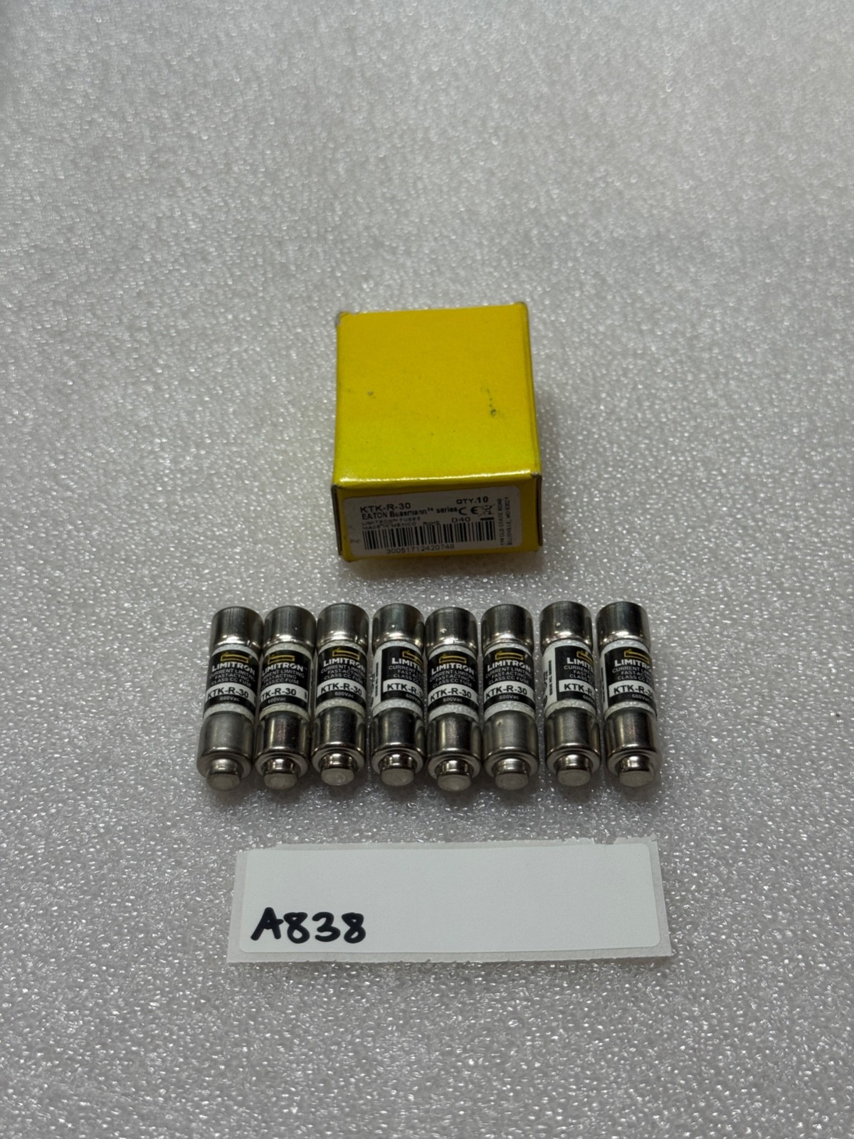 8PCS Eaton Bussmann KTK-R-30 CC Class, Fast-Acting, 30A, 600Vac