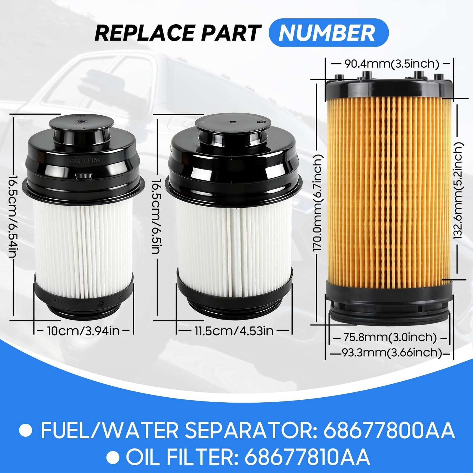 6.7 Cummins Fuel Filter & Water Separator Set for 2025-2026 RAM 2500/3500/450…