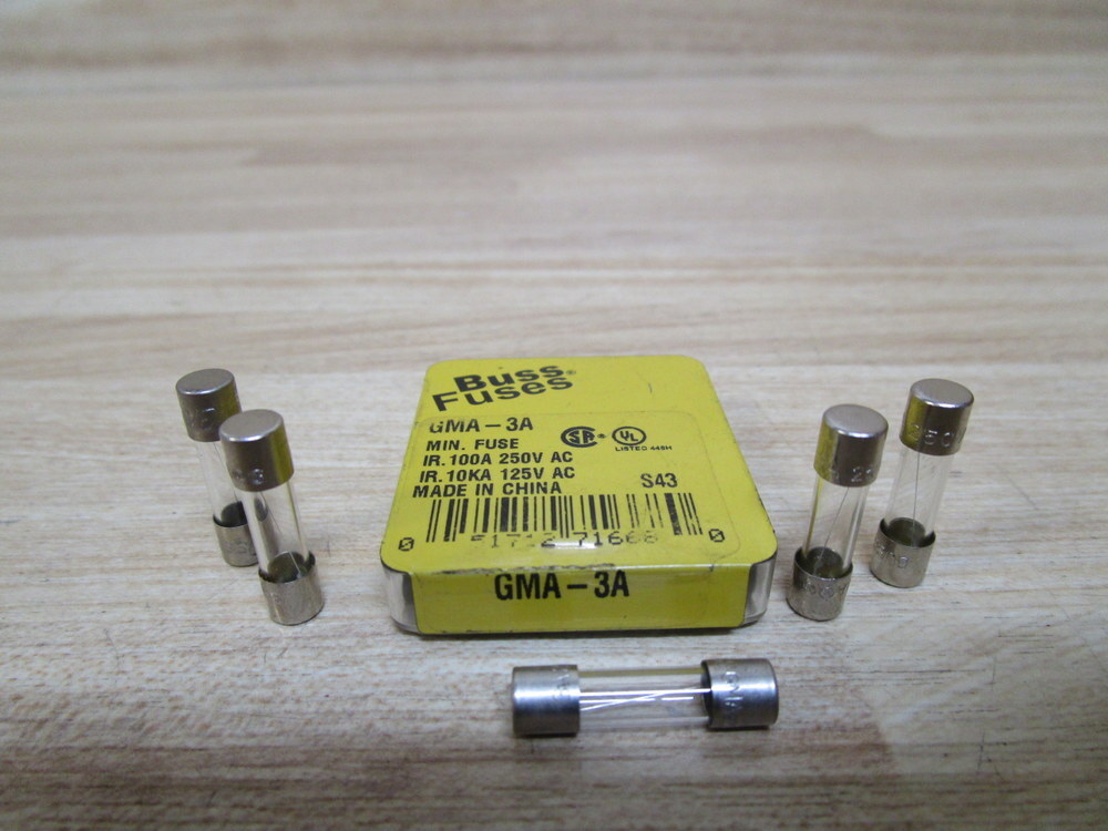 Buss GMA-3A Cooper Bussmann Fuse Cross Ref 6F103 Fine Wire (Pack of 10)