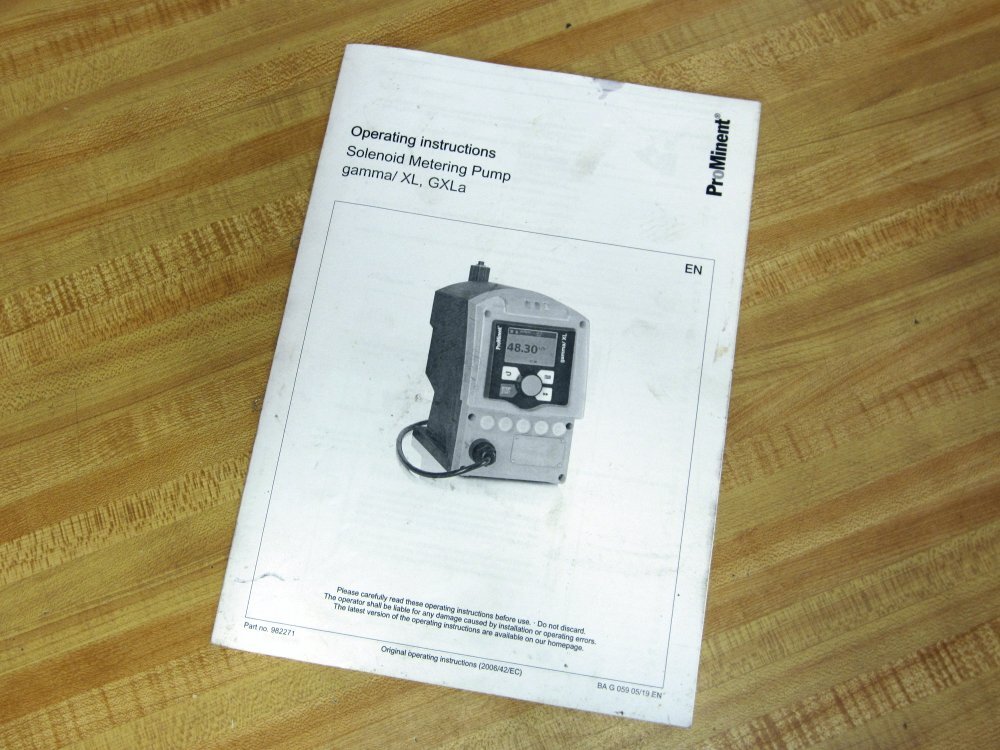ProMinent 982271 Solenoid Metering Pump Operating Instructions