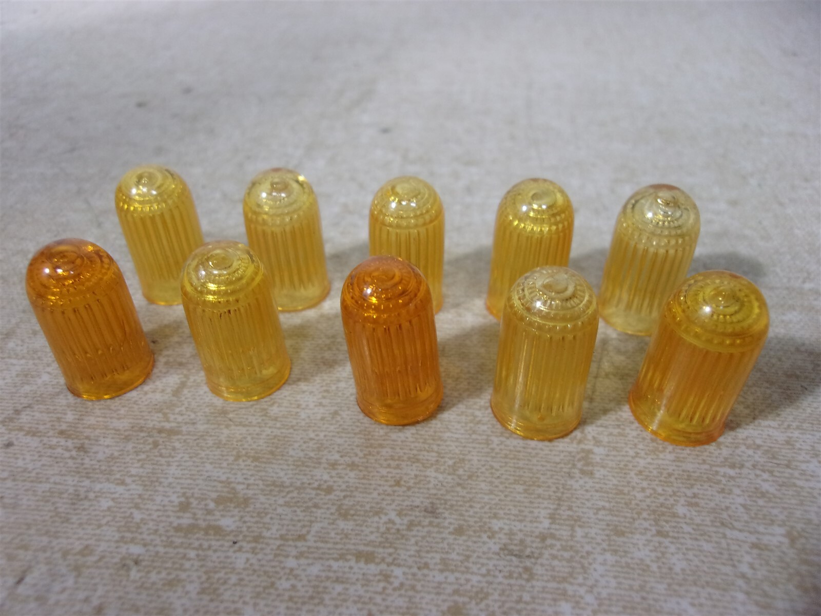 NEW Amber Plastic Pilot Light Caps Lenses, Lot of 10 *FREE SHIPPING*