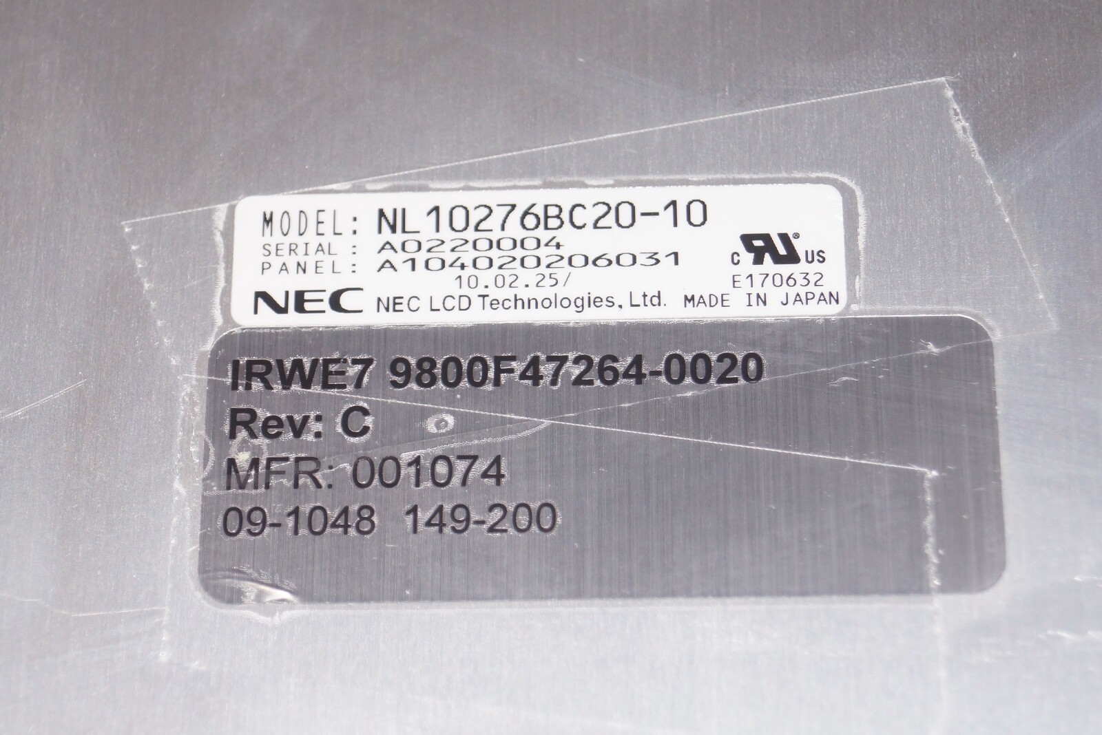 1 new NEC NL10276BC20-10 (10.4 inch Industrial LCD)