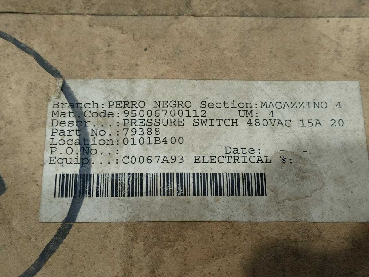 United Electric Controls J120-15642 79388 Pressure Switch 4 to 200 psi Range