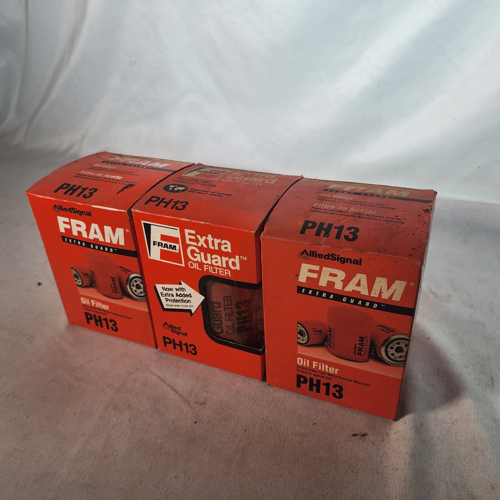 Lot of 3 FRAM PH13 Extra Guard Oil Filter NOS 60’s Chevrolet GMC Pontiac Buick