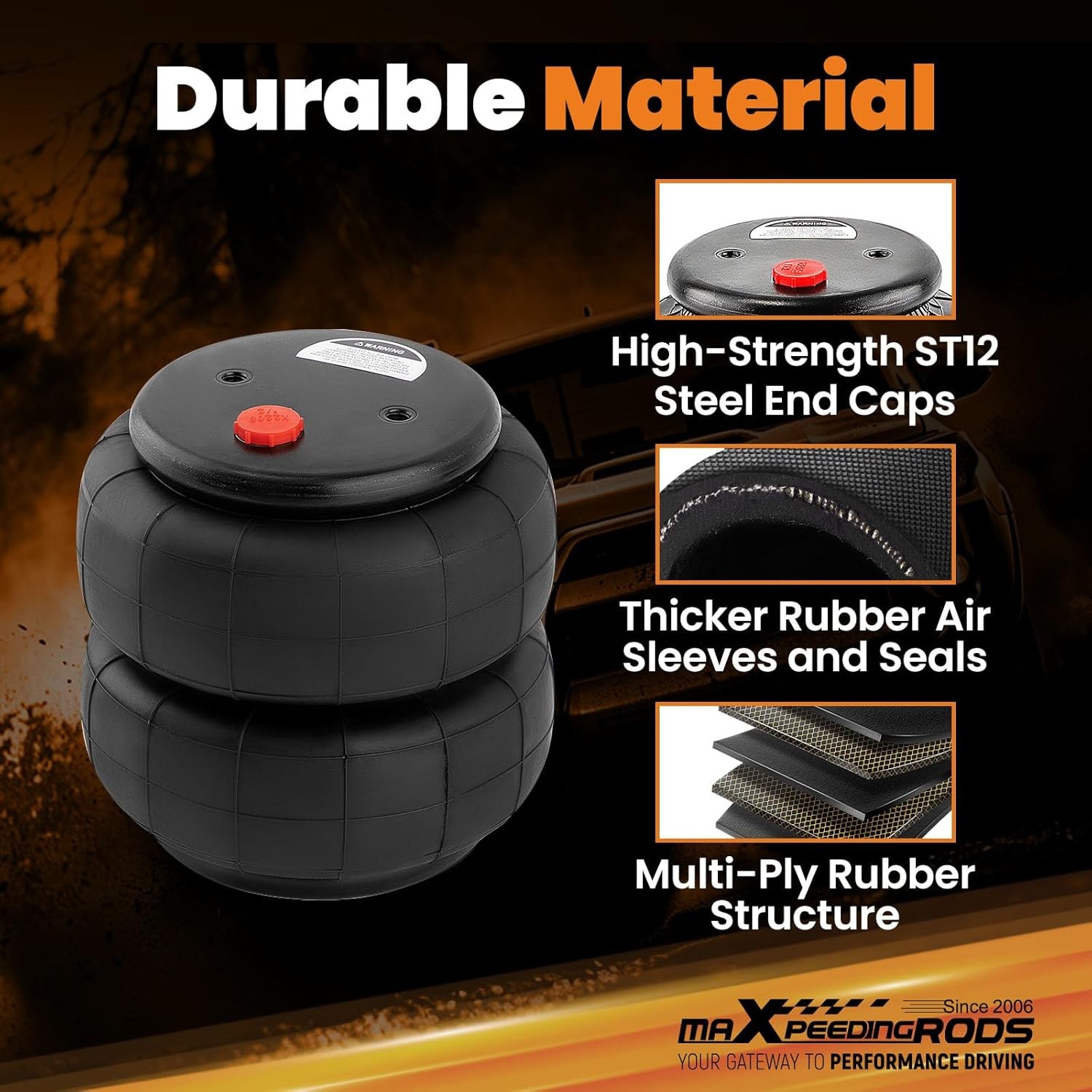 Universal 2600 lb Air Spring Bags 2 Pack maXpeedingrods