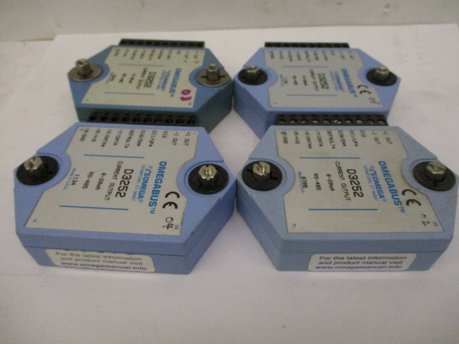 Lot of 4 Pieces Omegabus D3252 0-20mA RS-485 A4146WVS