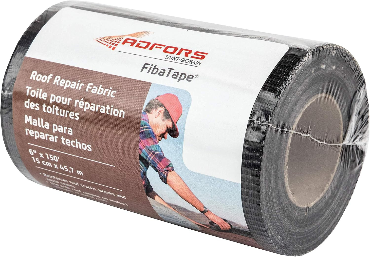 Fibatape FDW6598-U 6 in X 150 Ft Roof Fabric, Black