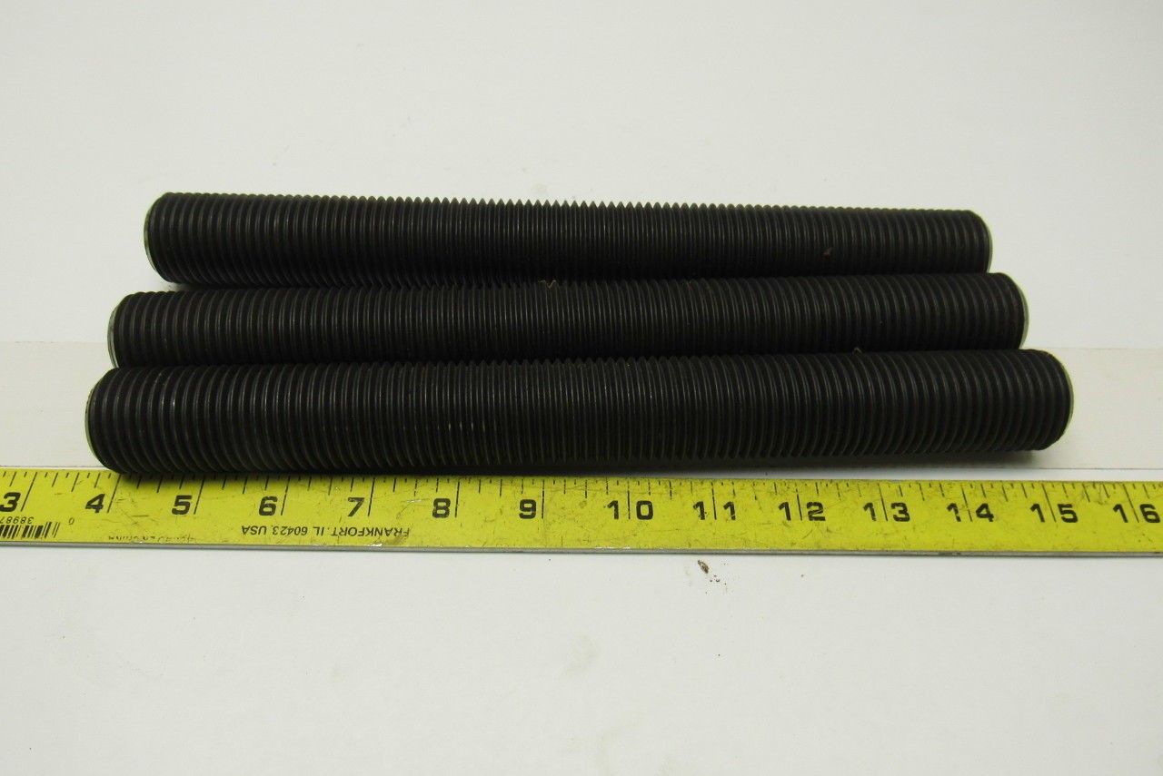 1-1/4″-8×8″ (OAL 8-1/4″) A193 B7 Fully Threaded Stud Black Finish Lot of 3