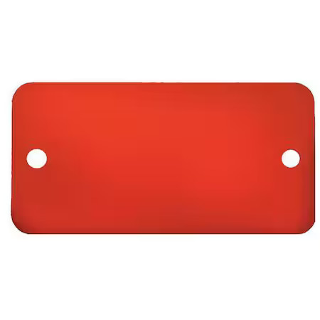 C.H. Hanson 43048 Blank Tag, Aluminum, 2 In H X 4 In W, Red, Rectangle, 5 Pk