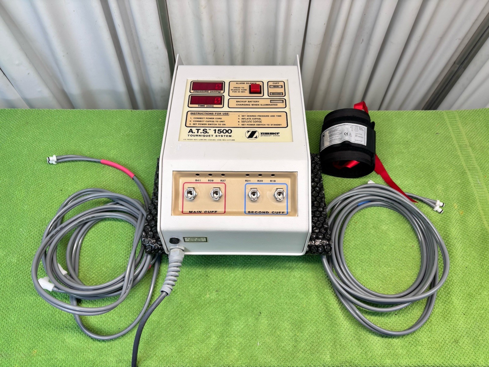 Zimmer ATS 1500 Pneumatic Tourniquet System with hoses and cuff