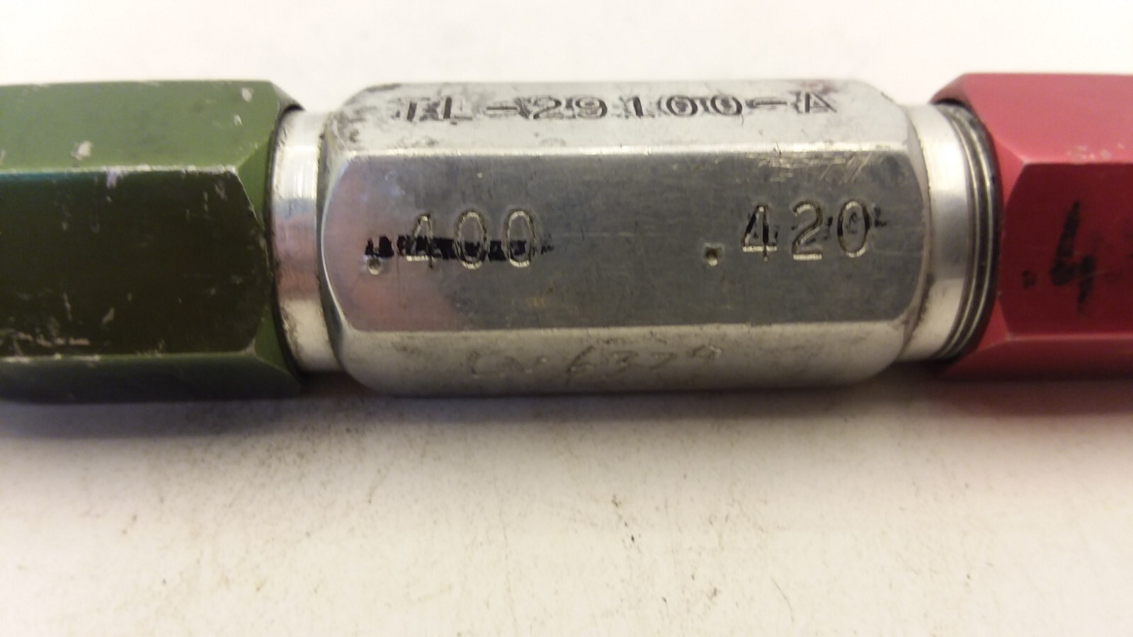 VAN KEUREN CO TL-29100-A THREADED PLUG GAGE GO .400 NOGO .420