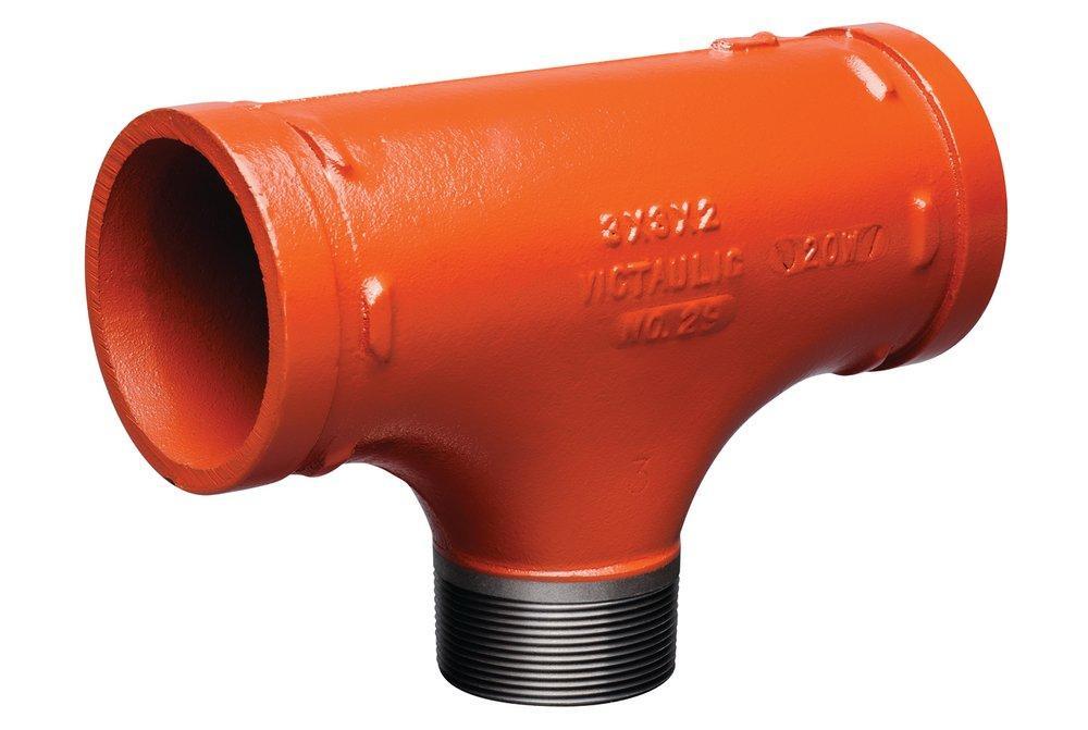 Victaulic FireLock Style 29 4″ X 4″ X 2″ Grooved X Grooved X MNPT 1000 Psi