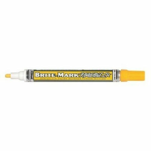 Lot of 12 Dykem #84204 Brite-Mark Roughneck medium tip YELLOW paint marker