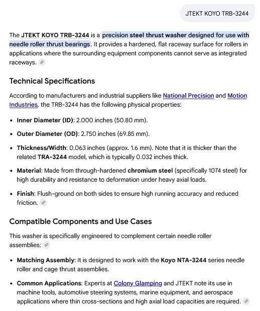 1 NEW JTEKT KOYO TRB-3244 50.8X69.85X1.6 STEEL THRUST WASHER NIB **MAKE OFFER**