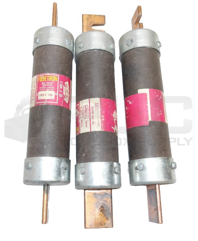 LOT OF 3 FUSETRON FRS-R 150 DUAL ELEMENT TIME DELAY FUSE 150A 600V