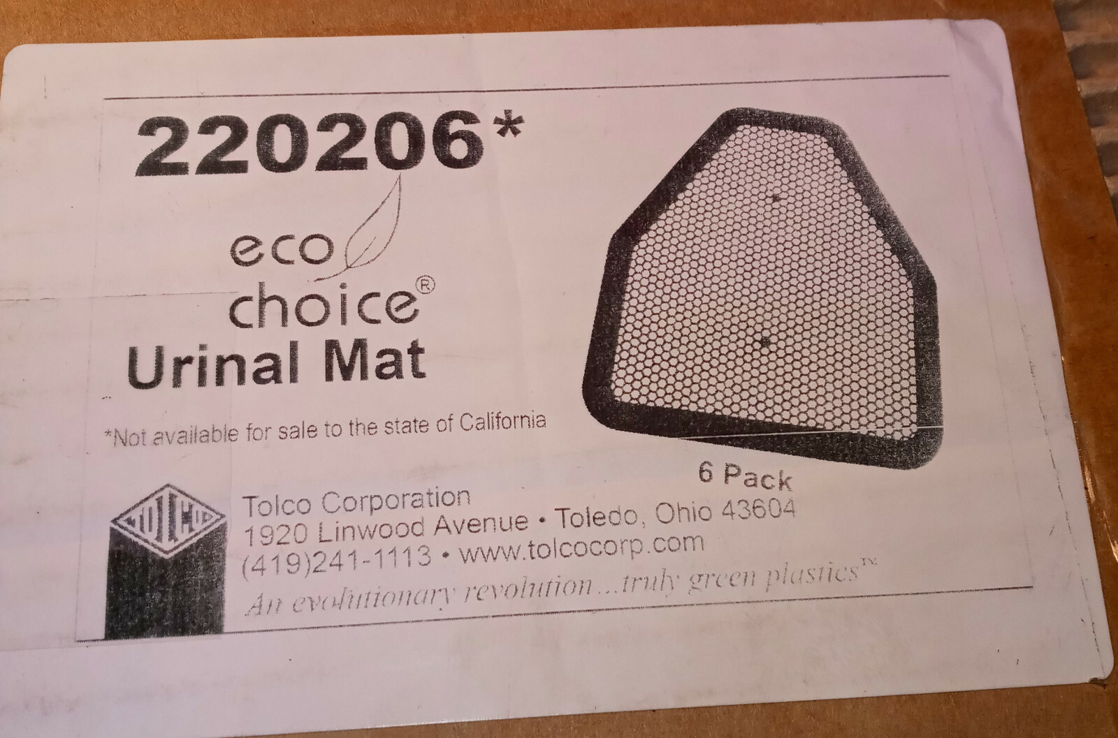 6 NEW ECO CHOICE 220206 URINAL MATS NIB ***MAKE OFFER***