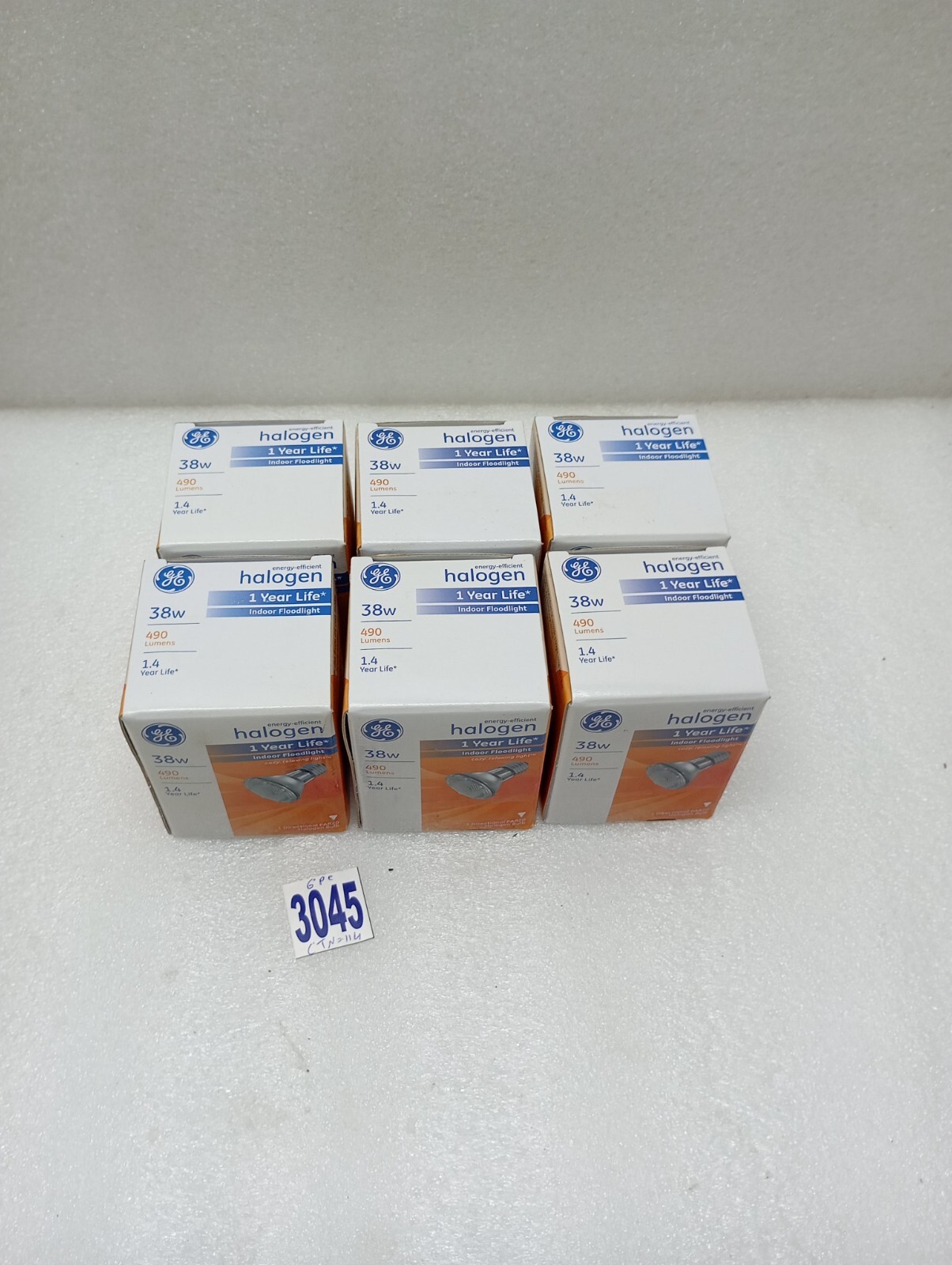 GENERAL ELECTRIC INCANDESCENT PAR LAMP 38PAR20H/FL25(LOT OF 6PC) HALOGEN SPOT/FL