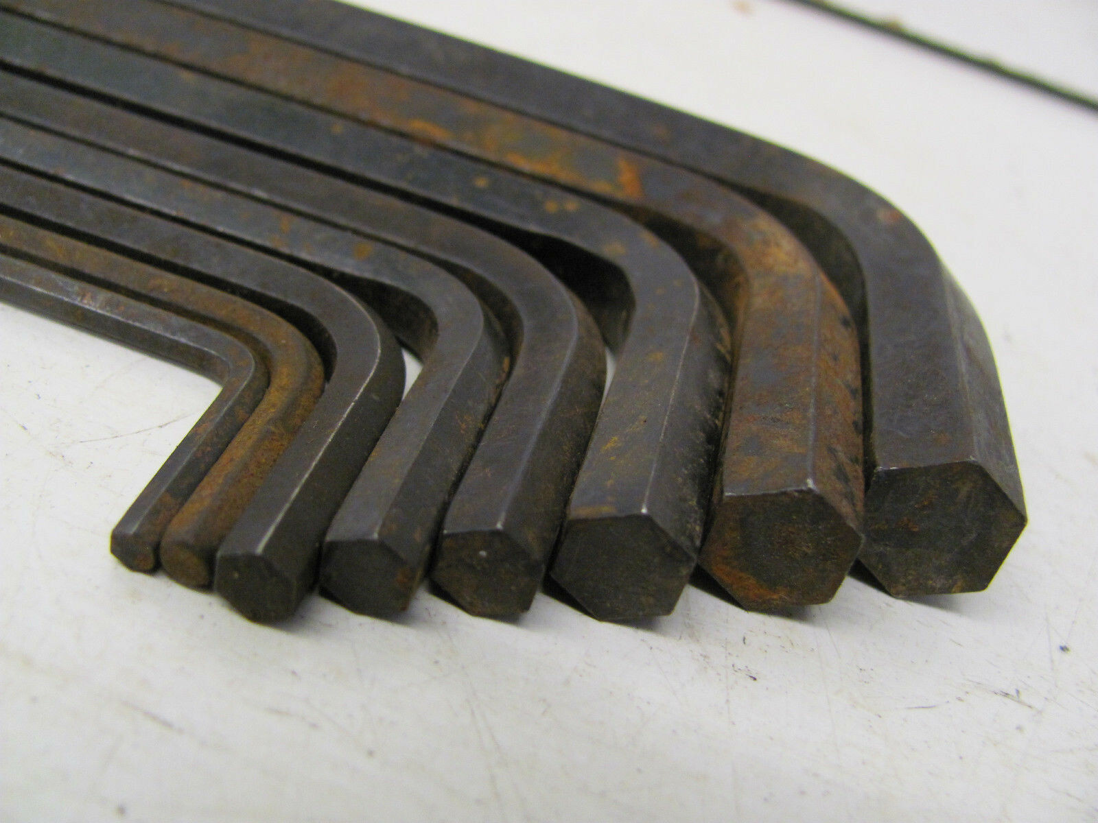LOT OF 8 SHORT ARM ALLEN HEX KEY WRENCHES 7/64 9/64 3/16 7/32 1/4 5/16 3/8 7/16