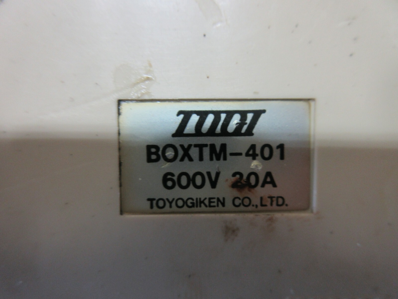 TOYOGIKEN POWER UNIT BOXTM-401 600V 20A TOGI