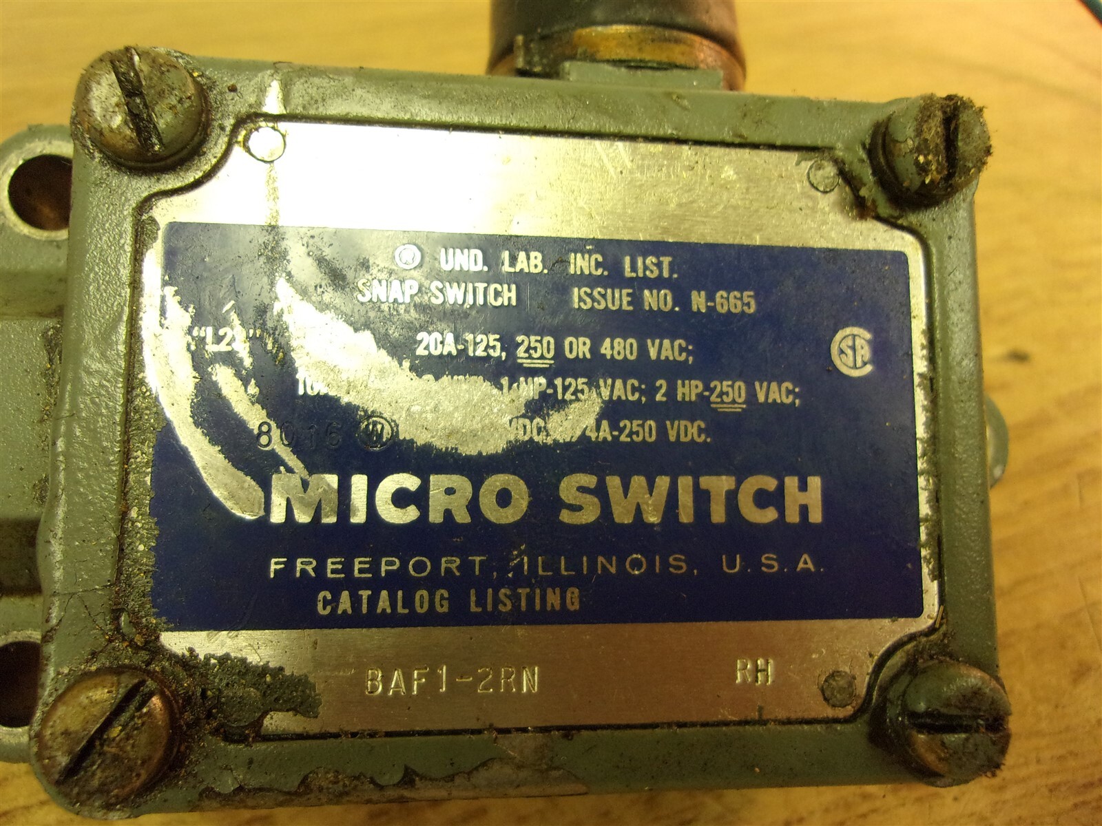 Micro Switch N-665 BAF1-2RN *FREE SHIPPING*