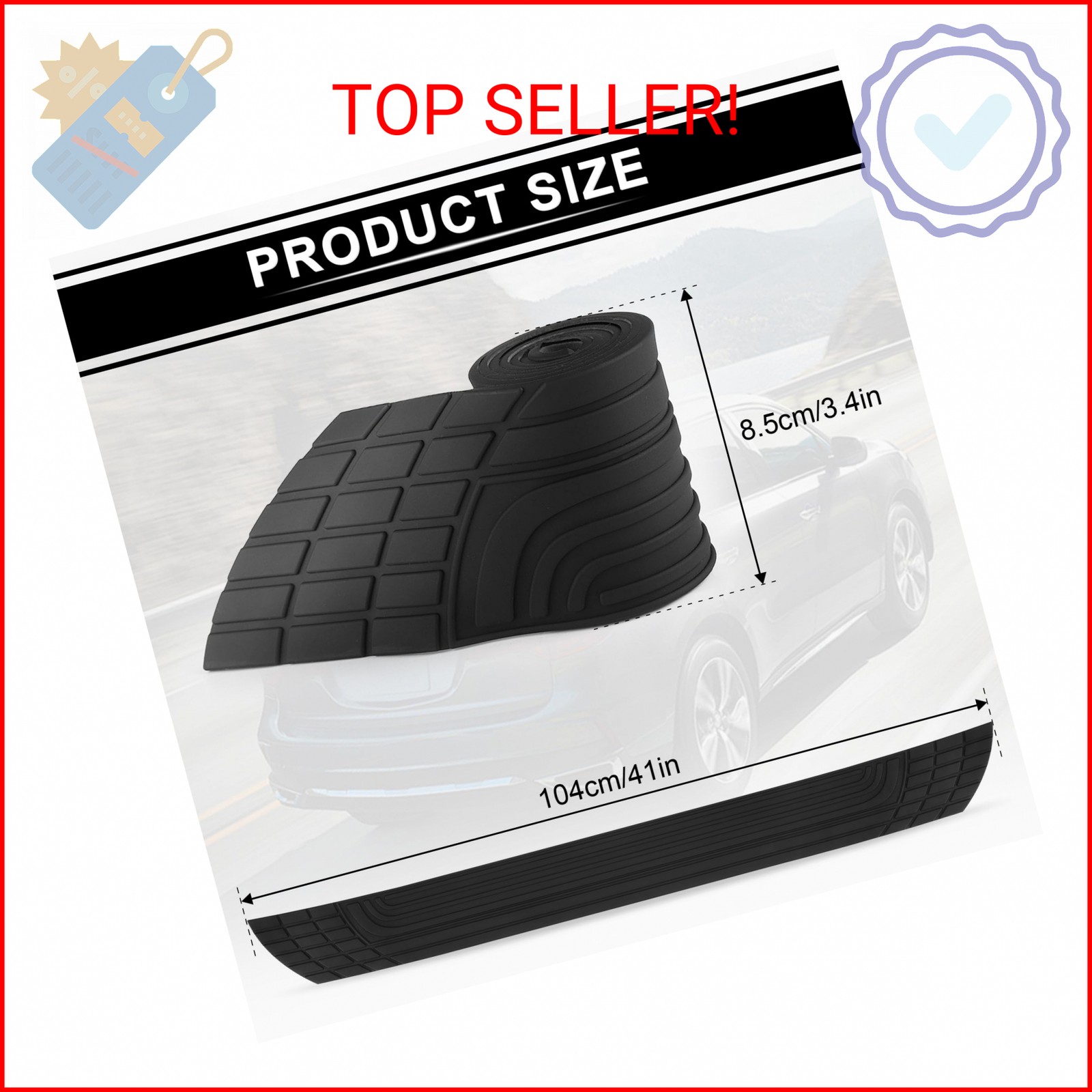 SINGARO Car Rear Bumper Protector, 42inch x3.4inch Car/SUV Universal Rubber Anti