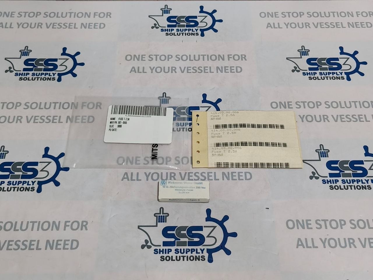 Wickmann-Werke T 2.5A Miniature Fuses 250Vac L2.5/250V/D 5x20mm (Lot of 10 Pcs)