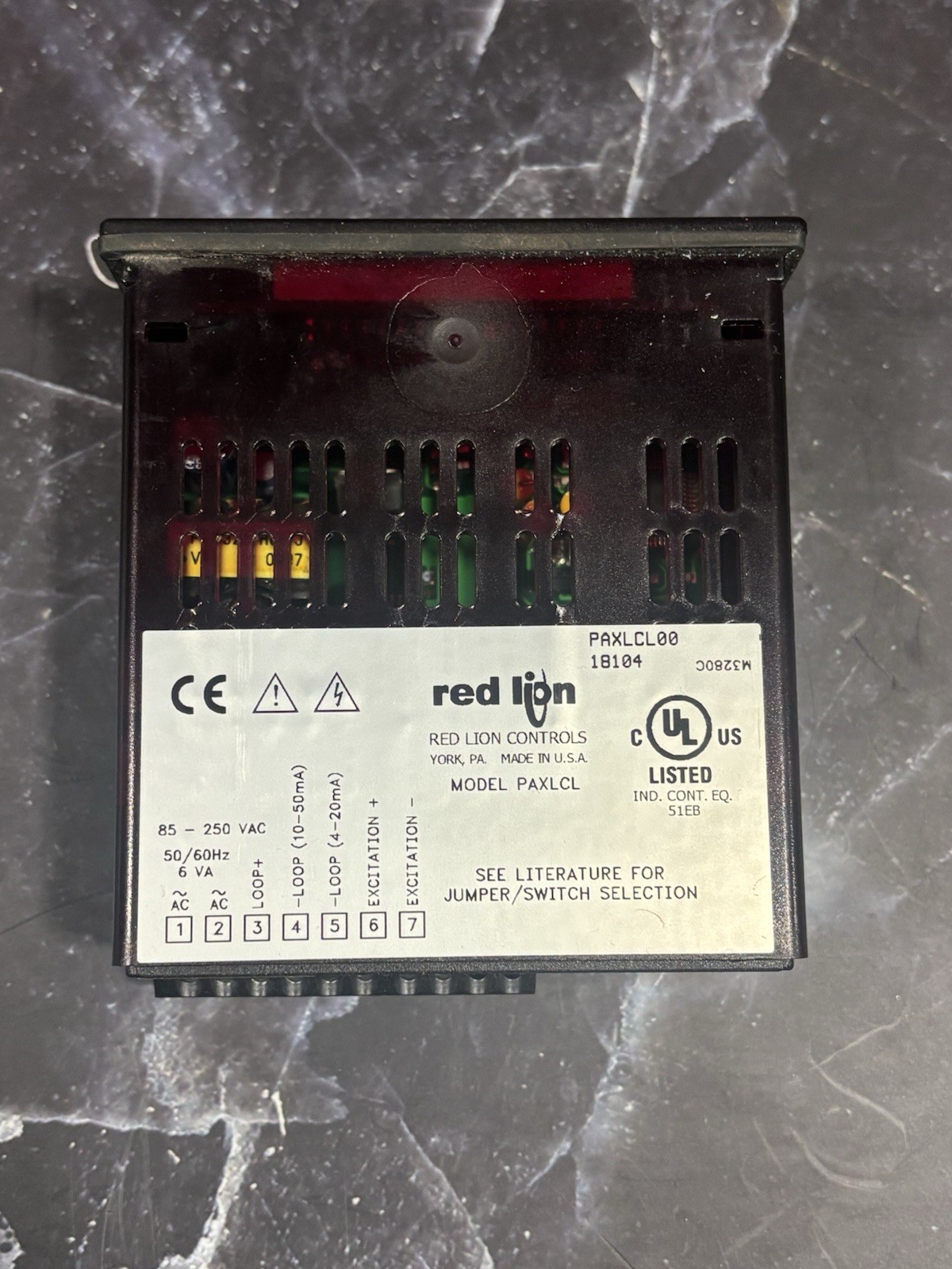 Red Lion PAXLCL00 Current Loop Panel Meter 3.5 Digit Led 250V 50/60Hz 6VA